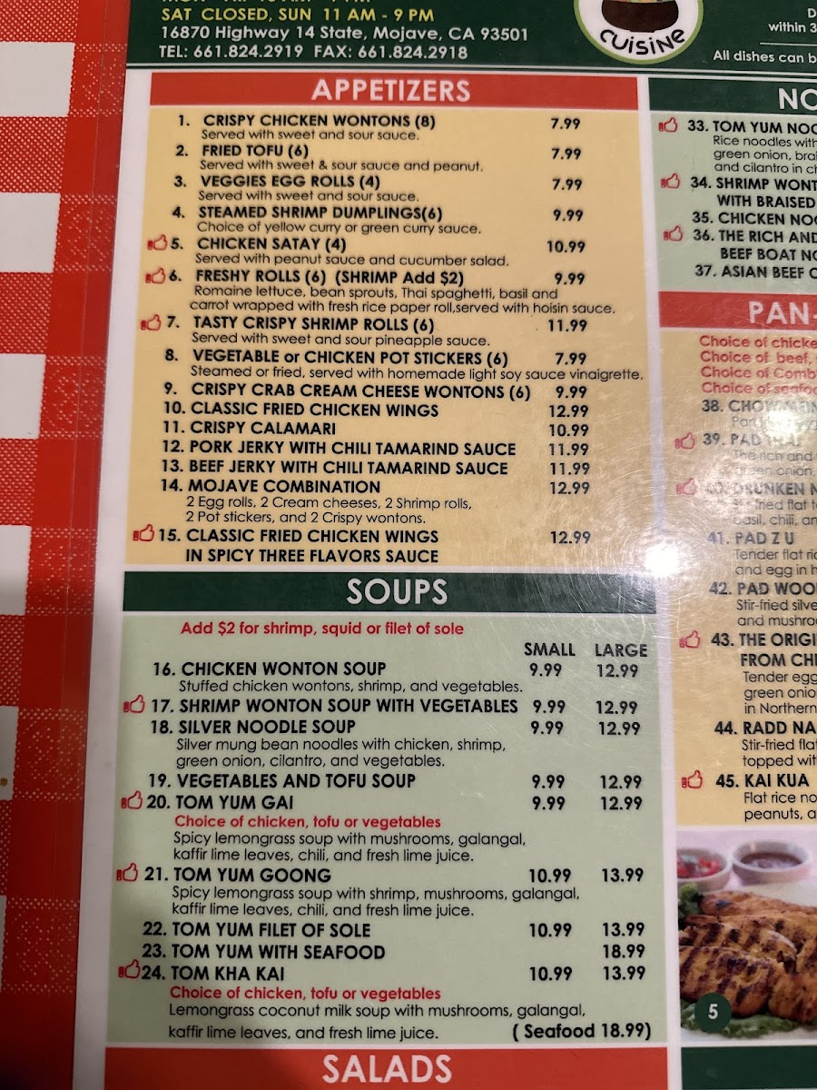 Mojave Thai Cuisine Menu - Image 6